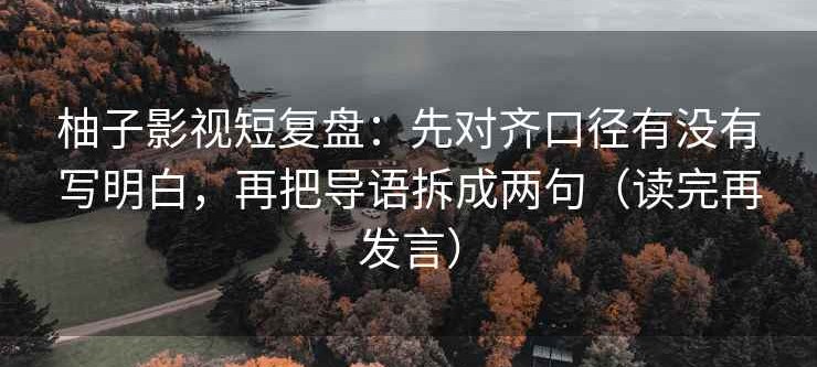 柚子影视短复盘：先对齐口径有没有写明白，再把导语拆成两句（读完再发言）