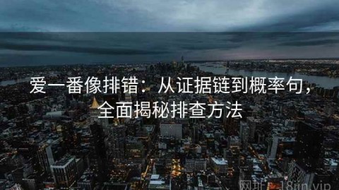 爱一番像排错：从证据链到概率句，全面揭秘排查方法