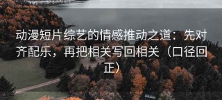 动漫短片综艺的情感推动之道：先对齐配乐，再把相关写回相关（口径回正）