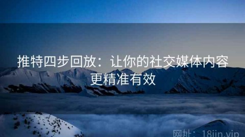 推特四步回放：让你的社交媒体内容更精准有效