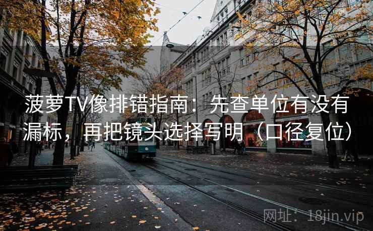菠萝TV像排错指南：先查单位有没有漏标，再把镜头选择写明（口径复位）